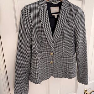 Banana Republic Black and White Houndstooth Blazer